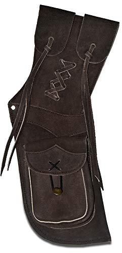 UNIVERSE ARCHERY Back Arrow Quiver | Genuine Suede Leather Arrow Holder | Traditional H-Grade Handmade Quiver for Hunting & Archery Sports | Lightweight & Comfortable | Brown (39cm/15.50 Inches)