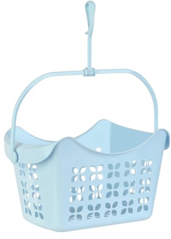Engelland - 1 panier à pinces à linge avec crochet et poignée de transport - Panier à pinces à suspendre à une corde à linge et à l'étendoir - Panier suspendu en plastique PP - 24 x 14,5 x 13 cm