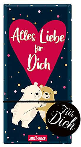 STEINBECK Liebe Geschenk-Schokolade 100g Tafel Alles Liebe für Dich Freundschaft Geburtstag Valentinstag Lieblingsmensch beste Freundin Adventskalender Befüllung