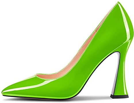 Castamere Femmes Aiguille Haut High Talon Heel Pointu Bout Slip-on Escarpins Sexy Dress Classique 10 CM Heels Vert A 37 EU
