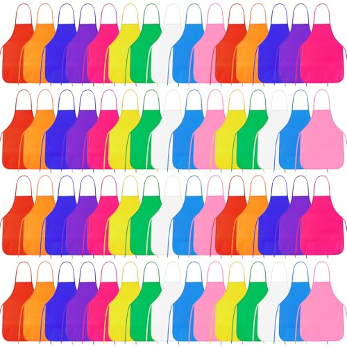 30 Pezzi Grembiuli per Bambini PLULON, Grembiuli da Pittura per Arte, Casa, Cucina, Scuola, Feste e Attività Creative, Confezione Multipla