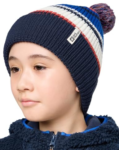 Jack Wolfskin Unisex Kinder Pompom Kids Beanie-Mütze, Night Blue, Einheitsgröße EU