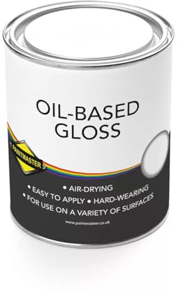 Paintmaster Oil-Based Gloss Paint: Durable & High-Shine for Wood and Metal (Oil-Based Gloss - White, 1L)