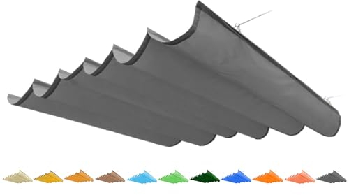 LXBAMKEA Vela Retráctil Wave Sombrilla, Exterior Impermeable Toldo Alambre Corredizo, Anti-UV Protección Solar para Pérgola, Porche Terraza Jardín Onda