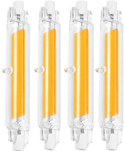 Anugsoe R7S LED 118mm Dimmbar Lampen, led 118mm 20W Leuchtmittel Warmweiß 3000K,2000LM, Ersatz für 200W R7S Halogenlampen, AC 220V-240V, 360°Abstrahlwinkel LED Stab,AC 220-240V,Kein Flackern,4er Pack
