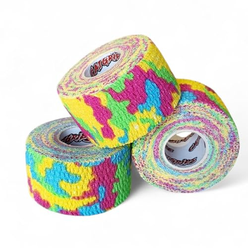 Crossfit Tape – CATGRIPS – 7 m lång – crossfit-tejp för fingrar, självhäftande och flexibel, sportspadning för WODs, tyngdlyftning, krokgreppstejp (Camo, 3 rullar på 3,8 cm)