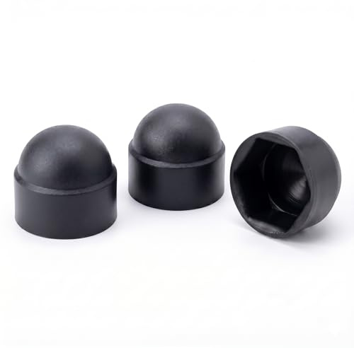 Capuchons de Protection pour Vis M10 - pour Clé de 17 mm - Noirs en Plastique - 50 Pièces - Cache-écrous Hexagonaux