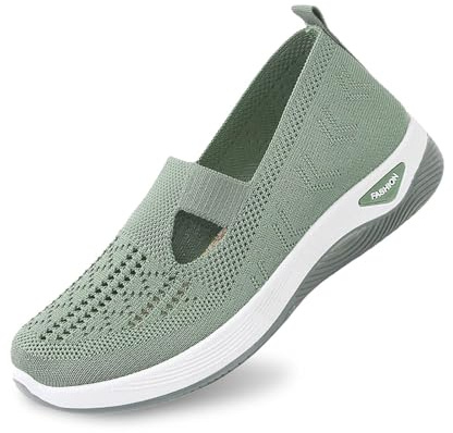 Dasongff Mocassins Femme Athlétique Ballerines Orthopédique Antidérapante Décontracté Chaussures Marche Bout Rond Baskets Enfiler Tennis Sans Lacet Sneakers de Mode et Sport Chic Fitness Slip on