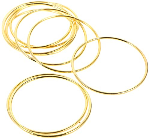 Garneck 10 Cerchi in Metallo Dorati Da 8 Cm Per Acchiappasogni - Ideali Per Fai Da Te e Decorazioni Natalizie - Set Di 10 Anelli Per Creazioni Artigianali