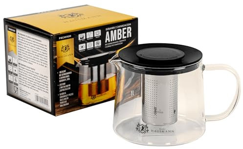 KARL HAUSMANN Théière en Verre avec Infuseur 1L - Compatible Gaz, Halogène, Électrique, Vitrocéramique - Idéale pour Amateurs de Thé - Theiere en Verre avec Filtre Intégré - Teillere Parfaite - Teapot