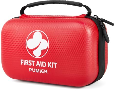 First Aid Kit for Car Home Travel Camping, 350pcs Compact Waterproof Hard Case, Public Emergency Must Have Survival Kits - Perfect for Businesses, Boat, Hiking, Vehicles, Sports (PUMIER)