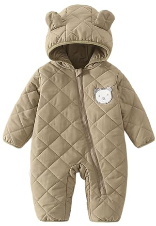 WYTbaby Baby Snowsuit Newborn Winter Jumpsuit Romper Hooded Snowsuit for Baby Toddler Girls Boys 18-24 Months