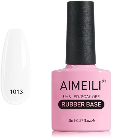 AIMEILI Rubber Base 8ml Flexible Builder Selbstglättendes Gel Unterlack Nail Strengthener Rhinestone Glue Gel Nagellack Transparent Jelly Rubbergel 5 IN 1-1013