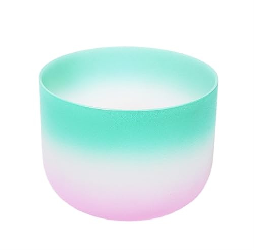Klangskål i kristall med färggradient för sång, meditation, ljudhelande, klangskål, 15 cm, skål med kvarts (6 tum)