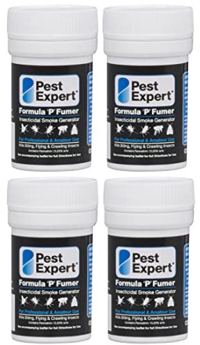 Pest Expert Cluster Fly Killer Smoke Bombs 4 x 3.5g - Formula 'P' Fumer Cluster Fly Bomb (HSE approved and tested – professional strength product)