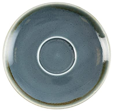 Olympia Kiln Ocean Cappuccino Coffee Saucers Set 160 mm/6.5 inch (Pack of 6), Fits Cups: GP332, GP348, GP364, GP480 - GP349