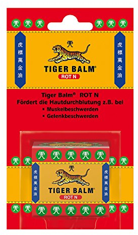 Tiger Balm ROT N – Natürlicher Balsam zur Förderung der Hautdurchblutung – Einreibung mit hochwertigen ätherischen Ölen, 19.4 g