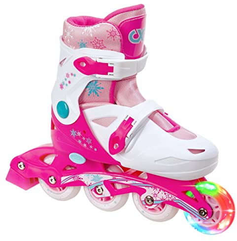 Croxer 3-i-1 Inlineskates/triskates/rullskridskor Missy justerbara med LED-lysande hjul (31–34 (18,5–21 cm))