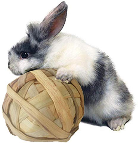 jatour Jouet A Macher Lapin, Balle Naturelle Jouets À Mâcher pour Hamster, Boule d' Naturelle pour Animaux, Balle en Rotin pour Lapin, Petits Animaux, Hamster