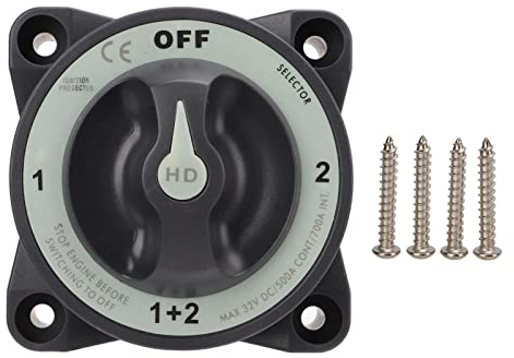 Interruttore di Disconnessione della Batteria Marina 500 A Isolatore della Batteria a 4 Posizioni Interruttore di Disconnessione per la Disconnessione della Barca RV