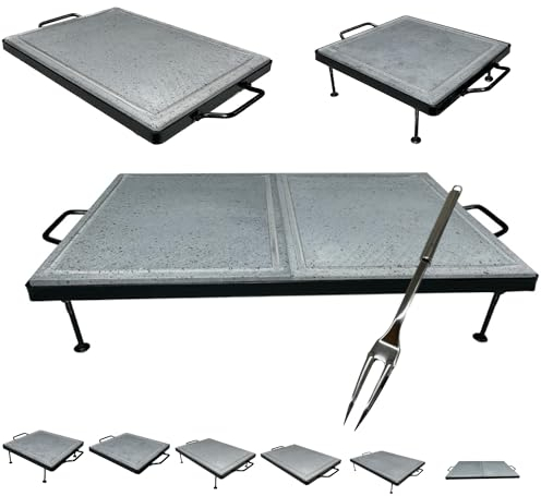 Piastra in pietra lavica con telaio bistecchiera in pietra naturale (PIETRA LAVICA, CM 30X30 CON PIEDINI)