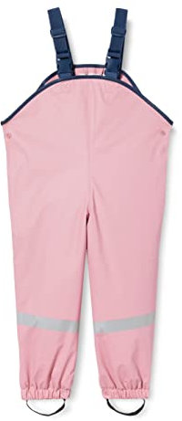 Playshoes Pantaloni fango, salopette antipioggia, fodera in pile, Pantaloni antipioggia antivento e impermeabili Unisex - Bambini e ragazzi, rosa pastello, 104