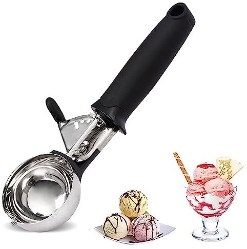 Ice Cream Scoop Large Sized (6cm) Stainless Steel Cookie Scoop for Ice Cream, with Easy Trigger Release Good Grips for Mashed Potato, Meatballs, Mellon Balls Fruit Salad and Cookie
