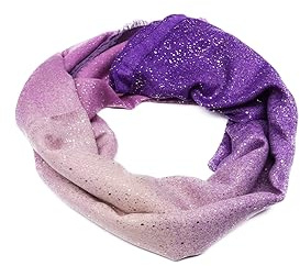QUEEN HELENA Sciarpa Invernale Luccicante Stola Calda Coprispalle Elegante Donna SC22-4 (Viola, Taglia Unica)