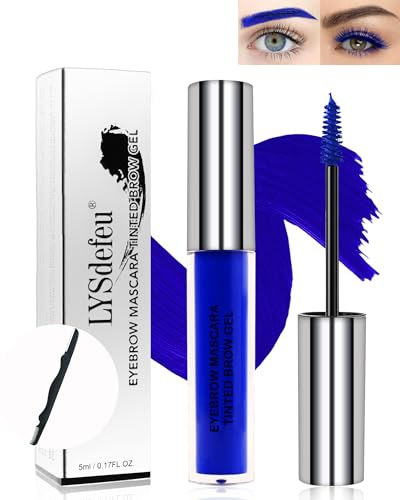 Wasserfestes Farbe Augenbrauen Gel,Lang Anhaltendes Blau Wimperntusche,Flüssiges Getöntes Augenbrauengel Make-up Set,Colored Volumen Verlängerung Eyebrow Mascara Glue,Cosplay Show Augen Makeup-07blau