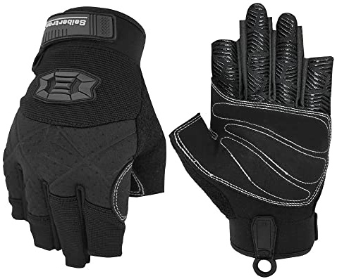 Seibertron Guanti da arrampicata a 3/4 dita imbottiti, leggeri e traspiranti, per arrampicata, salvataggio, avventura, vela, kayak, sport all'aria aperta M