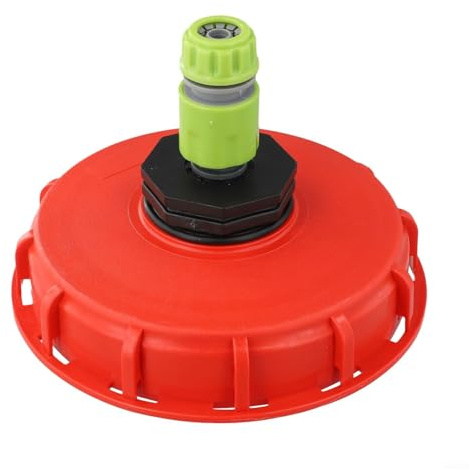 HEIBTENY IBC - Adaptador de tapón de tapa de tanque con conector de inyección de agua de 12 mm, cubierta a prueba de fugas para equipos de riego de jardín y accesorios de lluvia