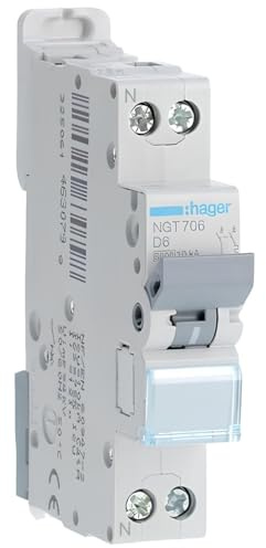 disjoncteur hager - 1 phase + neutre - 6a - 6ka - courbe d - vis / vis