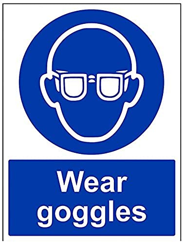 vsafety 41040bc-r tragen Brillen Pflicht Schutzbekleidung Zeichen, starrer Kunststoff, Porträt, 300 mm x 400 mm, blau