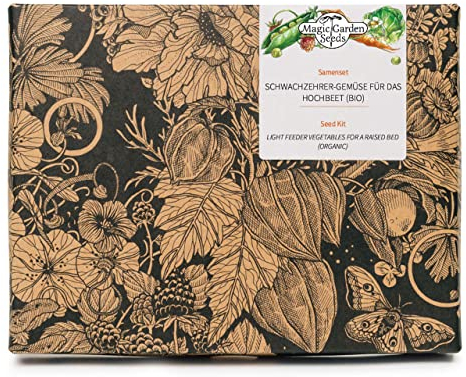 Hortalizas poco exigentes para la cama de cultivo (Orgánico) - Set de regalo de semillas con 8 variedades de hortalizas para el tercer año y cultivo intercalado