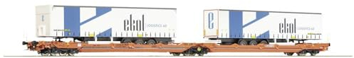 Roco 77392 H0 Doppeltaschen-Gelenkwagen der Wascosa Wascosa, LKW-Auflieger der Spedition Ekol