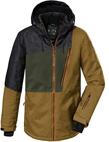 killtec Herren Skijacke/Funktionsjacke mit abzippbarer Kapuze und Schneefang KSW 133 MN SKI JCKT, schwarz blau, S, 38681-000