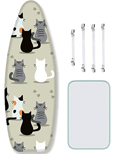 Générique Grande Housse Table à Repasser XXL 150x60cm Housse de Table à Repasser Anti-tâche et Anti-Jaunissement 4 Clips de Fixation Housse Table a Repasser Montage Rapide