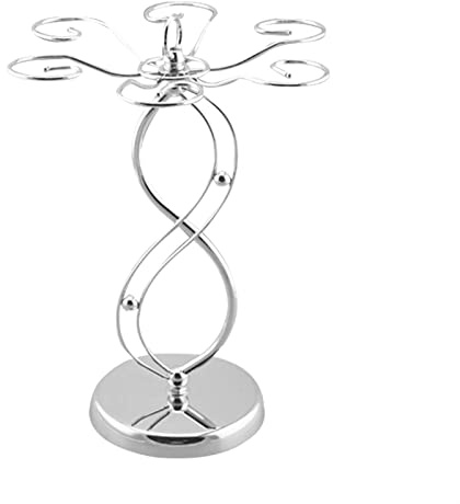 Wine Glass Holder, Goblet Kitchen Bar Storage Manager Air Drying System Portable Display Table Top Wine Cup Holder Tableware Shelf Durable (Silver)