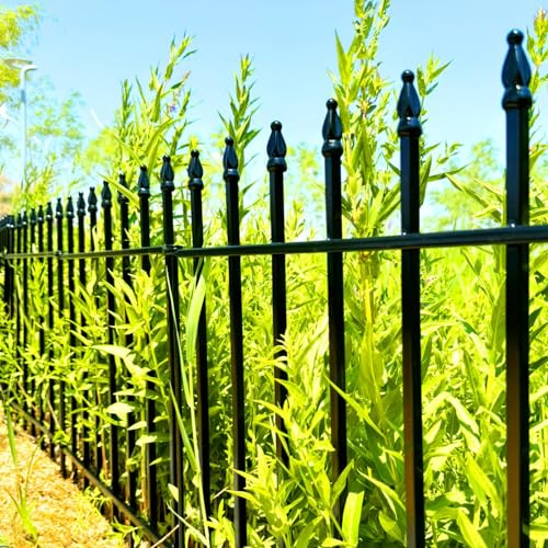 Thealyn Metal Decorative Garden Fence 24 Wide x 24 High (5 Panels, Total Length 10 feet), Metal Border Folding Fence, Landscape Fencing Dog Fence Pet Fence for Flower Bed, Yard, Animal Barrier