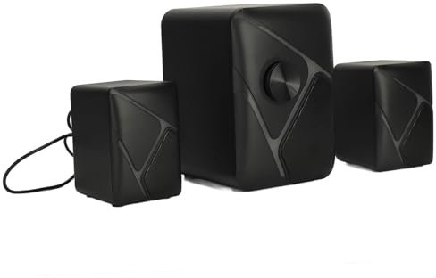 ASHATA Computer Speaker, RGB Lighting Subwoofer Gaming Desktop Speaker System for Desktop Monitor, Sound Positioning USB Powered 2.1 Channel PC Speakers for TV Computer Phone