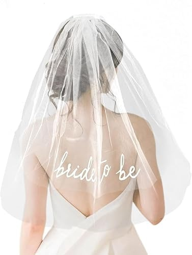 SFBSFL Bride To Be Veil,White Hen Party Veils,Hen Party Accessories,Single Party Accessories,Engagement, Wedding, Bachelorette Party