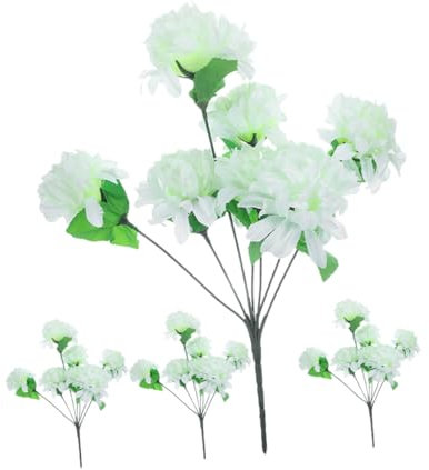 VOSAREA Bouquet Di Crisantemi Artificiali Per Cimitero Steli Di Fiori Finti Per Decorazioni Commemorative Adatti Per Qingming e Funerali Realistici e Duraturi