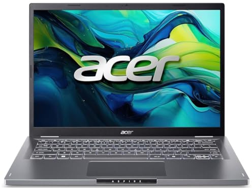 acer Aspire 14 A14-51M-59VC 14 Laptop | WUXGA 1920 x 1200 IPS Display | Intel Core 5 120U up to 5.0 GHz | 8GB LPDDR5 RAM | 512GB PCIe NVMe SSD | Windows 11 Home | Grey