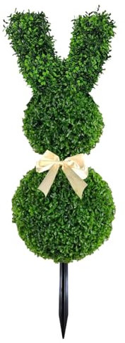 Topiaria artificiale, albero topiaria artificiale a forma di coniglio verde, pianta di coniglio pasquale, piante di bosso pasquale per decorazione portico pasquale per esterni e interni