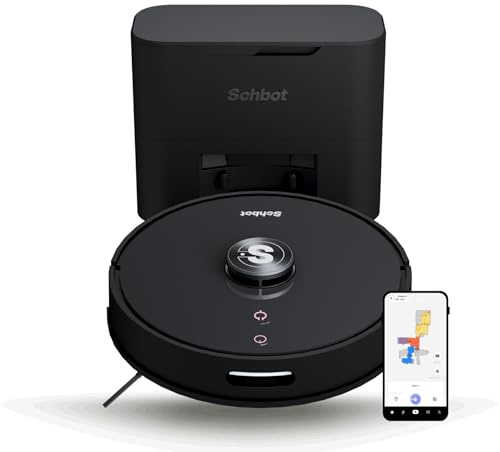 Schbot F2 saugroboter mit wischfunktion mit Absaugstation, saug und wischroboter mit 60 Tage Automatisierung, LDS Laser Navigation, 3-in-1 Smart Mapping, App, ideal für Haustiere