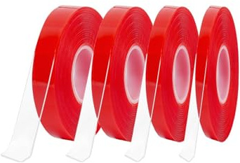 Pinpulux Double Sided Tape 3mm 6mm 9mm 12mm Clear Acrylic Heavy-Duty Mounting Tape Transparent Waterproof Strong Adhesive Removable Heat Resistant for Craft Repair Glass Metal Embossing Photos Frames