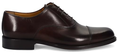 Sangiorgio Scarpa Stringata Oxford da Uomo Pelle Marrone Scuro - 6700 Crust T.Moro 43½