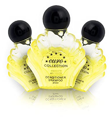 25 Ml Euro Collection London Conditioning Shampoo Shel Bottle Anti Dandruff Shampoo Clean Dandruff Shampoo Ideal for Dry and Damaged Hair Eurosplash Amenities Hotel B&B Guesthouse Pack of 150