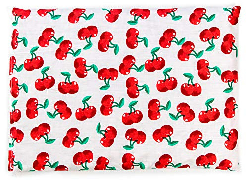 Saco térmico de semillas 30x20cm cherry-white | Almohada térmica para microondas, horno, congelador | Cojín con semillas de colza