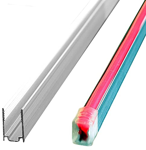 Alumiuniumschiene 50cm für LED Neon Stripes Leuchtstreifen Flex 12V 5x12 Alu Unterbankbeleuchtung Saunabeleuchtung Saunalampe (5m - m/3,19€)
